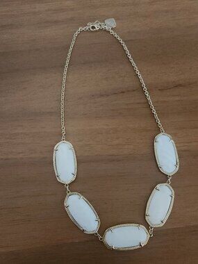 Kendra Scott White Pearl Gold Statement Necklace